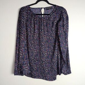 18 Lane Bryant Blurry Floral Print Satin Blouse